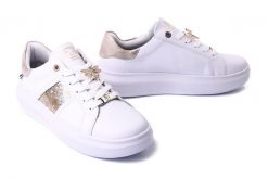 RIEKER W1202-82 white combiantion, półbuty damskie. Białe półbuty wsuwane Rieker, bez wzorów, bez obcasa. Za 279.93 zł.