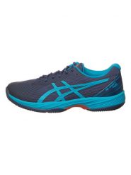 Asics Buty "Game 9" w kolorze granatowo-turkusowym do tenisa rozmiar: 40. Niebieskie buty treningowe ASICS, bez wzorów, bez zapięcia, tenisowe. Za 189.29 zł.
