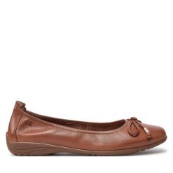 Baleriny Josef Seibel. Brązowe baleriny Josef Seibel, bez wzorów, bez obcasa, bez zapięcia. Za 369.99 zł.