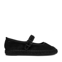 Espadryle Roxy. Czarne espadryle Roxy, bez wzorów, bez obcasa. Za 129.99 zł.