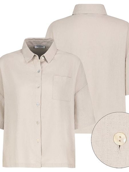 Sublevel Bluzka w kolorze beżowym rozmiar: XL. Brązowe bluzki Sublevel, xl, bez wzorów, bez kołnierzyka, bez ramiączek. Za 87.40 zł.