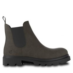Sztyblety ECCO. Zielone botki ECCO, bez wzorów, bez obcasa, na płaskiej podeszwie, bez zapięcia. Za 659.99 zł.
