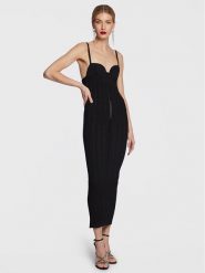 N°21 Sukienka koktajlowa 23E N2M0 AH01 7568 Czarny Slim Fit. Czarne sukienki m, bez wzorów, z wiskozy, wizytowe, bez kołnierzyka, bez ramiączek. Za 1,779.00 zł.