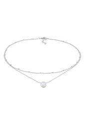 Elli Damski naszyjnik Choker Basic warstwowy z kamieniem księżycowym w srebrze próby 925 Sterling Silver Naszyjniki 1 ct. Szare naszyjniki Elli, z materiału, z kamieniem księżycowym, srebrne. Za 293.99 zł.