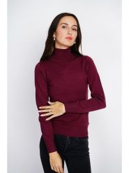 ASSUILI Kaszmirowy sweter w kolorze bordowym rozmiar: 38. Czerwone swetry Assuili, bez wzorów, z kaszmiru, klasyczne, bez ramiączek. Za 105.63 zł.