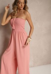 Różowy Kombinezon Bandeau z Szeroką Nogawką Zdobiony Frędzlami Dovaira. Czerwone sukienki Renee, na co dzień, l, z aplikacjami, boho, bez kołnierzyka, bez ramiączek, proste. W wyprzedaży za 52.49 zł.