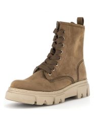 Gabor Skórzane botki w kolorze jasnobrązowym rozmiar: 37. Brązowe botki Gabor, bez wzorów, eleganckie, bez obcasa, bez zapięcia. Za 312.58 zł.