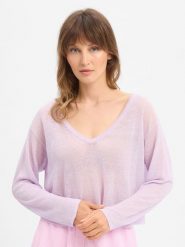 American vintage sweter z dzianiny z dodatkiem lnu - Epaky Kobiety lila, M. Swetry American Vintage, m, bez wzorów, z dzianiny, vintage, bez ramiączek. Za 279.95 zł.