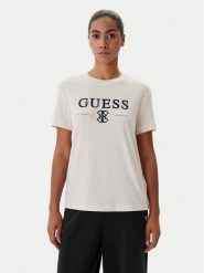 Guess T-Shirt V6RI13 KD772 Écru Regular Fit. T-shirty Guess, m, z aplikacjami, z lyocellu, bez kołnierzyka, bez ramiączek. Za 199.99 zł.