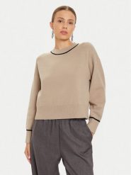 Vero Moda Sweter Saba 10318077 Beżowy Regular Fit. Brązowe swetry Vero Moda, xs, bez wzorów, z wiskozy, bez ramiączek. Za 119.99 zł.