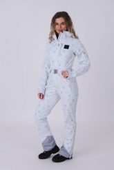 Biały, elegancki kombinezon narciarski OOSC Print. Białe kombinezony OOSC, s, bez wzorów, z nylonu, eleganckie, bez kołnierzyka, bez ramiączek. Za 2,445.99 zł.