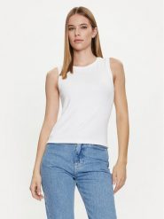 Gap Top 540735-04 Biały Slim Fit. Białe topy GAP, xxs, bez wzorów, bez kołnierzyka, bez ramiączek. Za 79.99 zł.