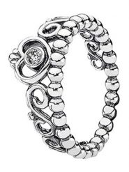 Pandora Srebrny pierścionek z cyrkoniami rozmiar: 48. Szare pierścionki Pandora, z cyrkonią, srebrne. Za 217.99 zł.