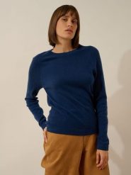 Just Cashmere Kaszmirowy sweter "Jane" w kolorze granatowym rozmiar: L. Niebieskie swetry Just Cashmere, l, bez wzorów, z kaszmiru, bez ramiączek. Za 326.99 zł.