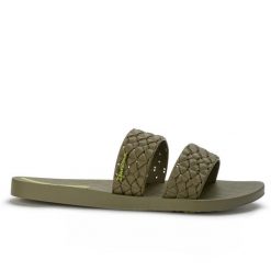 Klapki damskie Ipanema 83243 RENDA II FEM. Zielone klapki Ipanema, bez wzorów, z materiału, eleganckie, bez obcasa, bez zapięcia. Za 69.00 zł.