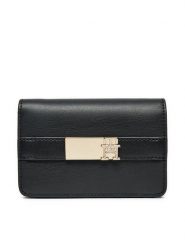 Tommy Hilfiger Duży Portfel Damski Th Heritage Slim Med Wallet AW0AW16916 Czarny. Czarne portfele Tommy Hilfiger, bez wzorów, ze skóry. Za 239.99 zł.