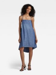 G-Star Sukienka w kolorze niebieskim rozmiar: XL. Niebieskie sukienki G-Star, xl, bez wzorów, z bawełny, retro, bez kołnierzyka, bez ramiączek, midi. Za 176.08 zł.