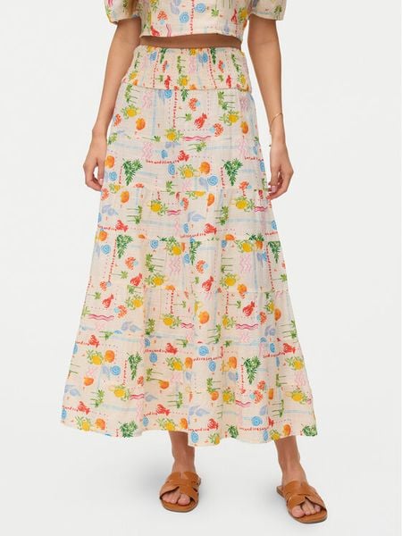 Vero Moda Spódnica maxi Elena 10351018 Beżowy jasny Regular Fit. Brązowe spódnice Vero Moda, s, bez wzorów, z bawełny, maxi. Za 219.99 zł.