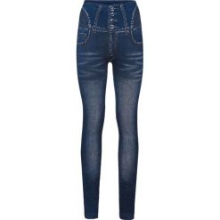 Legginsy bezszwowe shape w optyce dżinsów Level 3. Niebieskie legginsy bonprix, bez wzorów, z jeansu. Za 64.99 zł.