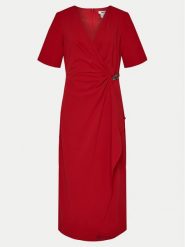 DKNY Sukienka koktajlowa DD4H1B66 Czerwony Slim Fit. Czerwone sukienki DKNY, bez wzorów, z syntetyku, wizytowe, bez kołnierzyka, bez ramiączek. Za 379.99 zł.