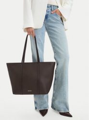 GINO ROSSI Torebka C-LDA9518 Brązowy ciemny. Brązowe shopper bag Gino Rossi, bez wzorów, ze skóry, bez dodatków. Za 199.99 zł.