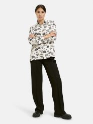 Milano Italy Bluzka w kolorze kremowo-czarnym rozmiar: 44. Brązowe bluzki Milano Italy, bez wzorów, z wiskozy, bez kołnierzyka, bez ramiączek. Za 173.99 zł.