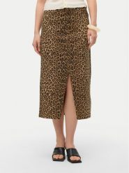Vero Moda Spódnica jeansowa Veri 10331065 Brązowy Regular Fit. Brązowe spódnice Vero Moda, s, bez wzorów, z bawełny. Za 139.99 zł.
