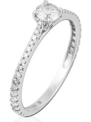 DIAMANTA Złoty pierścionek "Solitaire Royal" z diamentami rozmiar: 54. Szare pierścionki DIAMANTA, z diamentem, złote. Za 2,427.99 zł.