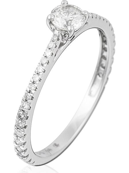 DIAMANTA Złoty pierścionek "Solitaire Royal" z diamentami rozmiar: 54. Szare pierścionki DIAMANTA, z diamentem, złote. Za 2,427.99 zł.