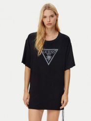 Guess T-Shirt E4GI00 K68D2 Czarny Regular Fit. Czarne t-shirty Guess, l, z aplikacjami, z wiskozy, bez kołnierzyka, bez ramiączek. Za 99.99 zł.