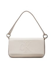 Calvin Klein Jeans Torebka Sculpted Flap Shoulder Pouch25 LV04K3148G Écru. Torebki klasyczne Calvin Klein Jeans, bez wzorów, z jeansu, bez dodatków. Za 239.99 zł.