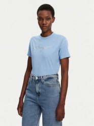 HUGO T-Shirt Damacia 50535491 Niebieski Regular Fit. Niebieskie t-shirty Hugo, s, bez wzorów, z bawełny, bez kołnierzyka, bez ramiączek. Za 139.99 zł.