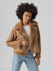 Vero Moda Kurtka przejściowa w kolorze jasnobrązowym rozmiar: L. Brązowe kurtki Vero Moda, l, bez wzorów, bez kaptura. Za 155.49 zł.