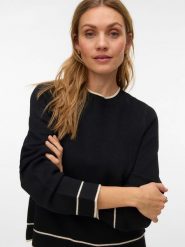 Vero Moda Sweter w kolorze czarnym rozmiar: L. Czarne swetry Vero Moda, l, bez wzorów, z materiału, bez ramiączek. Za 143.22 zł.