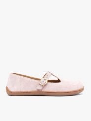 Różowe baleriny barefoot. Czerwone baleriny Ryłko, bez wzorów, ze skóry, eleganckie, z okrągłym noskiem, bez obcasa, na płaskiej podeszwie, bez zapięcia. Za 399.99 zł.