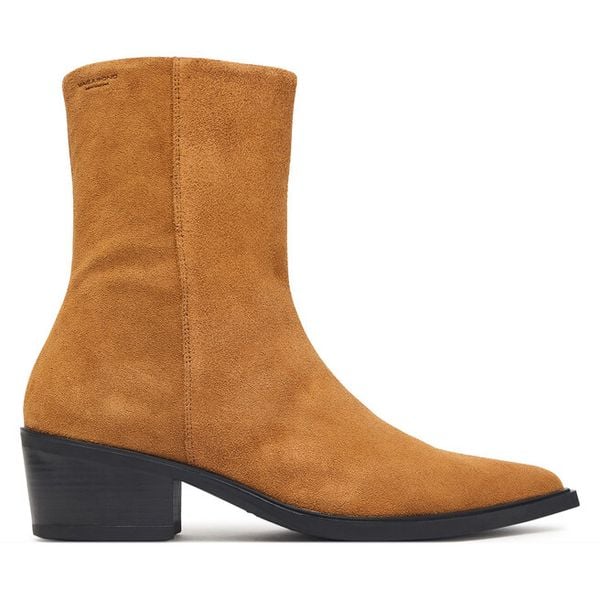 Botki Vagabond Shoemakers. Brązowe botki Vagabond Shoemakers, bez wzorów, bez obcasa, na słupku, bez zapięcia. Za 739.99 zł.