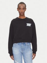 Tommy Jeans Bluza DW0DW21345 Czarny Relaxed Fit. Czarne bluzy Tommy Jeans, l, bez wzorów, z bawełny, bez kaptura. Za 219.99 zł.