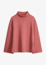 Bluza z dzianiny scuba. Brązowe bluzy bez kaptura bonprix, bez wzorów, z dzianiny, bez kaptura. Za 124.99 zł.