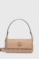 Tory Burch torba skórzana kolor beżowy. Brązowe listonoszki Tory Burch, bez wzorów, bez dodatków. Za 2,739.90 zł.