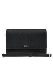 Calvin Klein Duży Portfel Damski Ck Must Xl Trifold W/Wristel_Mn K60K612940 Czarny. Czarne portfele Calvin Klein, bez wzorów, ze skóry. Za 279.99 zł.