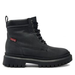 Trapery Levi's®. Czarne traperki bez wzorów, bez obcasa, bez zapięcia. Za 379.99 zł.