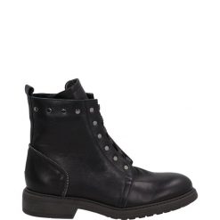 BOTKI DAMSKIE 14621 VITEL NERO. Botki Venezia, bez wzorów, ze skóry, bez obcasa, bez zapięcia. Za 289.00 zł.
