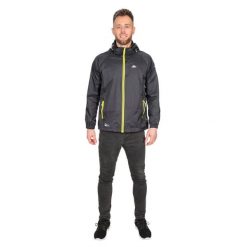 Kurtka Unisex Qikpac X Rozpinana. Niebieskie kurtki przeciwdeszczowe Trespass, m, bez wzorów, z materiału, z kapturem, trekkingowe. Za 161.99 zł.