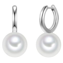 Yokoamii Kolczyki z mosiadzu w kolorze srebrnym z perla (synth.) 1 ct Damski. Szare kolczyki Yokoamii, z perłą, posrebrzane. Za 149.99 zł.