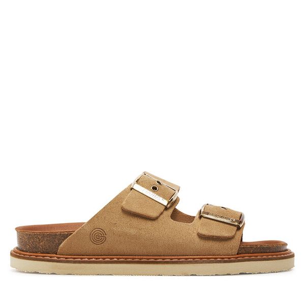 Klapki Genuins. Brązowe klapki Genuins, bez wzorów, bez obcasa, bez zapięcia. Za 296.99 zł.