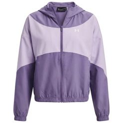 Bluza Under Armour Ua Rival Woven Jkt Hd Damskie. Fioletowe bluzy z kapturem Under Armour, s, bez wzorów, z elastanu, z kapturem. Za 416.99 zł.