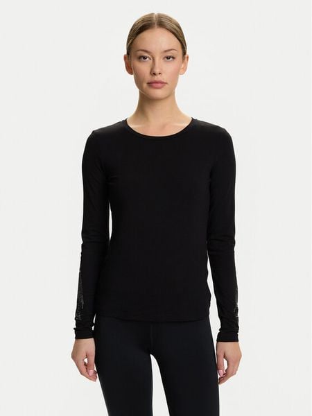 EA7 Emporio Armani Bluzka 7W000522 AF10373 UC001 Czarny Regular Fit. Czarne bluzki EA7 Emporio Armani, l, bez wzorów, z bawełny, bez kołnierzyka, bez ramiączek. Za 219.99 zł.