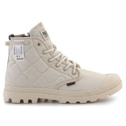 Buty Palladium Pampa Re-Quilted 74386-210-M beżowy. Brązowe buty treningowe bez wzorów, z materiału, bez zapięcia. Za 654.09 zł.