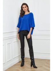 Joséfine Sweter "Lecce" w kolorze niebieskim rozmiar: M. Niebieskie swetry Joséfine, m, bez wzorów, z kaszmiru, bez ramiączek. Za 171.68 zł.