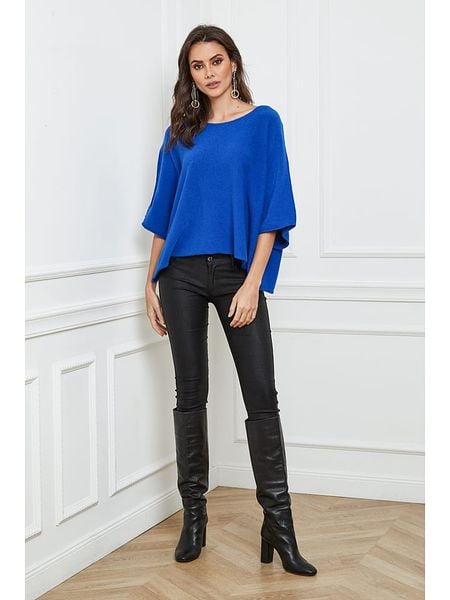 Joséfine Sweter "Lecce" w kolorze niebieskim rozmiar: M. Niebieskie swetry Joséfine, m, bez wzorów, z kaszmiru, bez ramiączek. Za 171.68 zł.